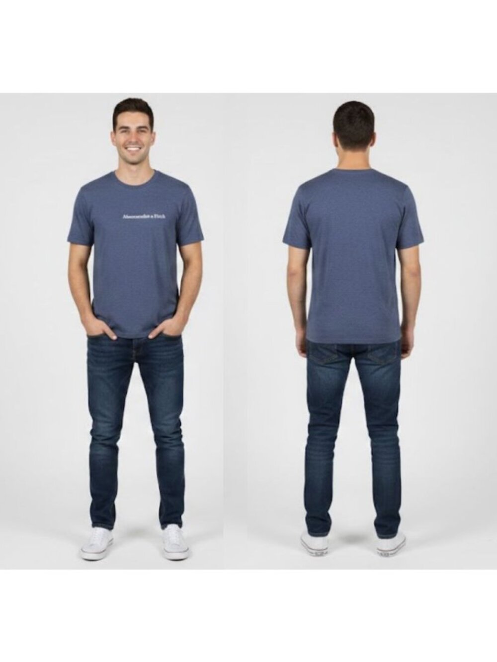 ⭐Abercrombie and Fitch Men's basic T-Shirt Sz L Men's Navy Blue soft cotton New